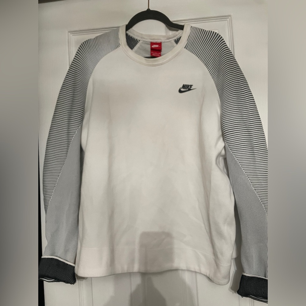 Nike White and Black pullover w/ side zipper details